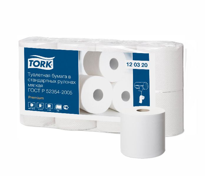 Туалетная бумага в стандартных рулонах Tork 120320 мягкая, Клингард 0