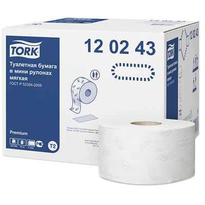 Tork Туалетная бумага 120243 в мини-рулонах мягкая 170 м, ФЛИТСЕРВИС Ко 2
