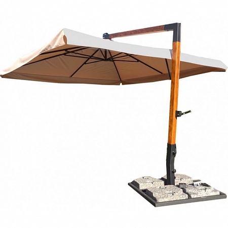 Зонт для ресторана на деревянной боковой опоре 4х4м, Кеплид 0